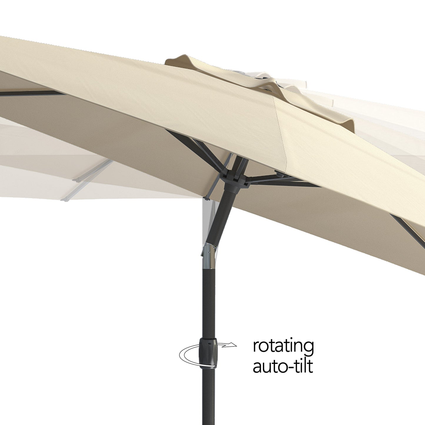 warm white large patio umbrella, tilting with base 700 Series product image CorLiving#color_warm-white