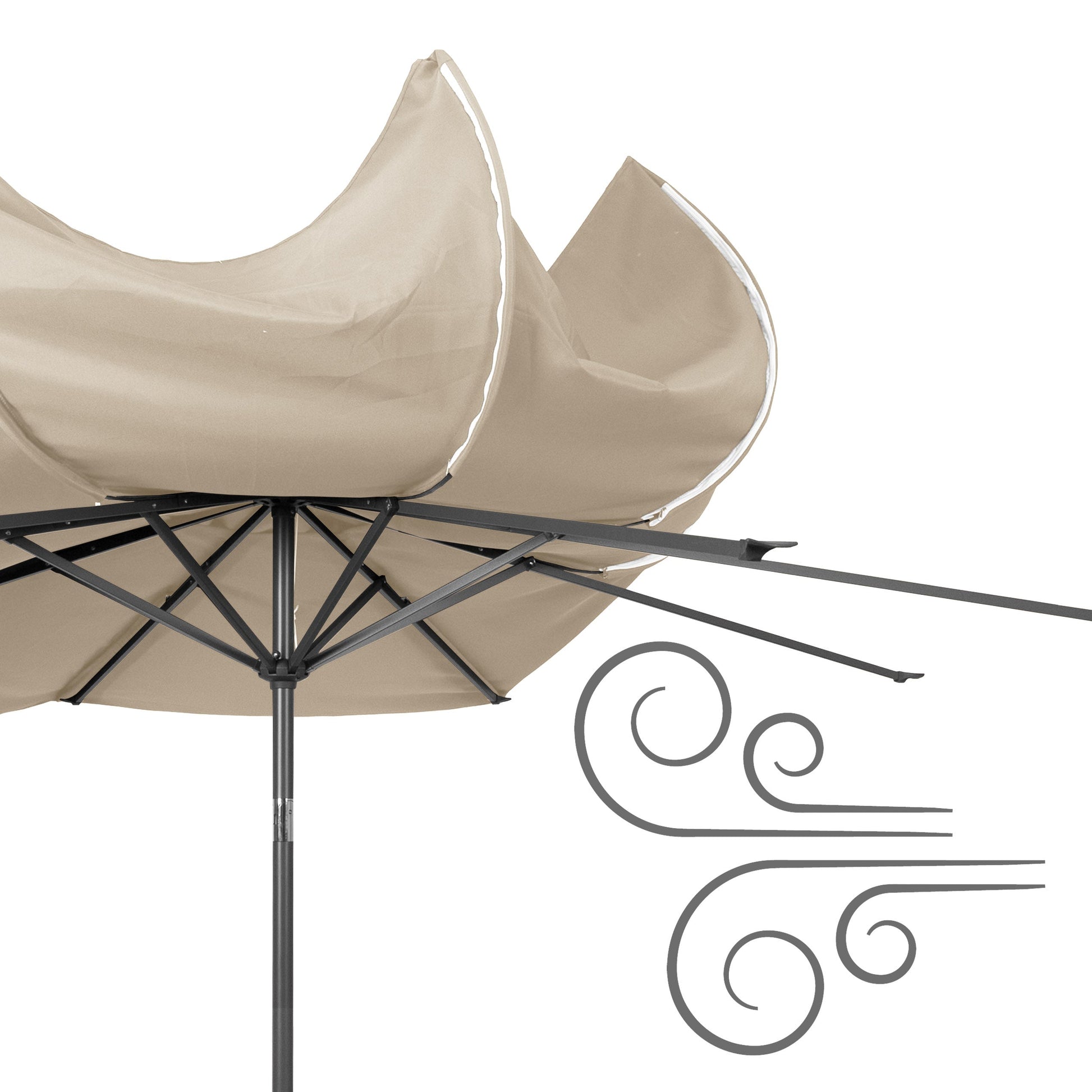 warm white large patio umbrella, tilting with base 700 Series product image CorLiving#color_warm-white