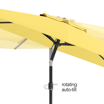 yellow large patio umbrella, tilting with base 700 Series product image CorLiving#color_yellow