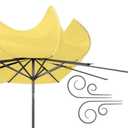 yellow large patio umbrella, tilting with base 700 Series product image CorLiving#color_yellow