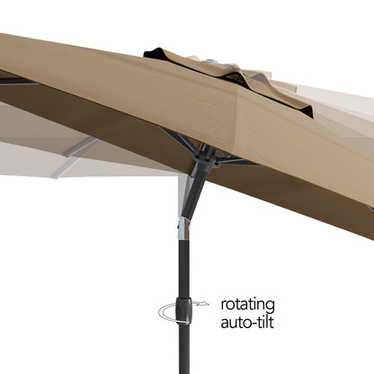 sandy brown large patio umbrella, tilting with base 700 Series product image CorLiving#color_sandy-brown