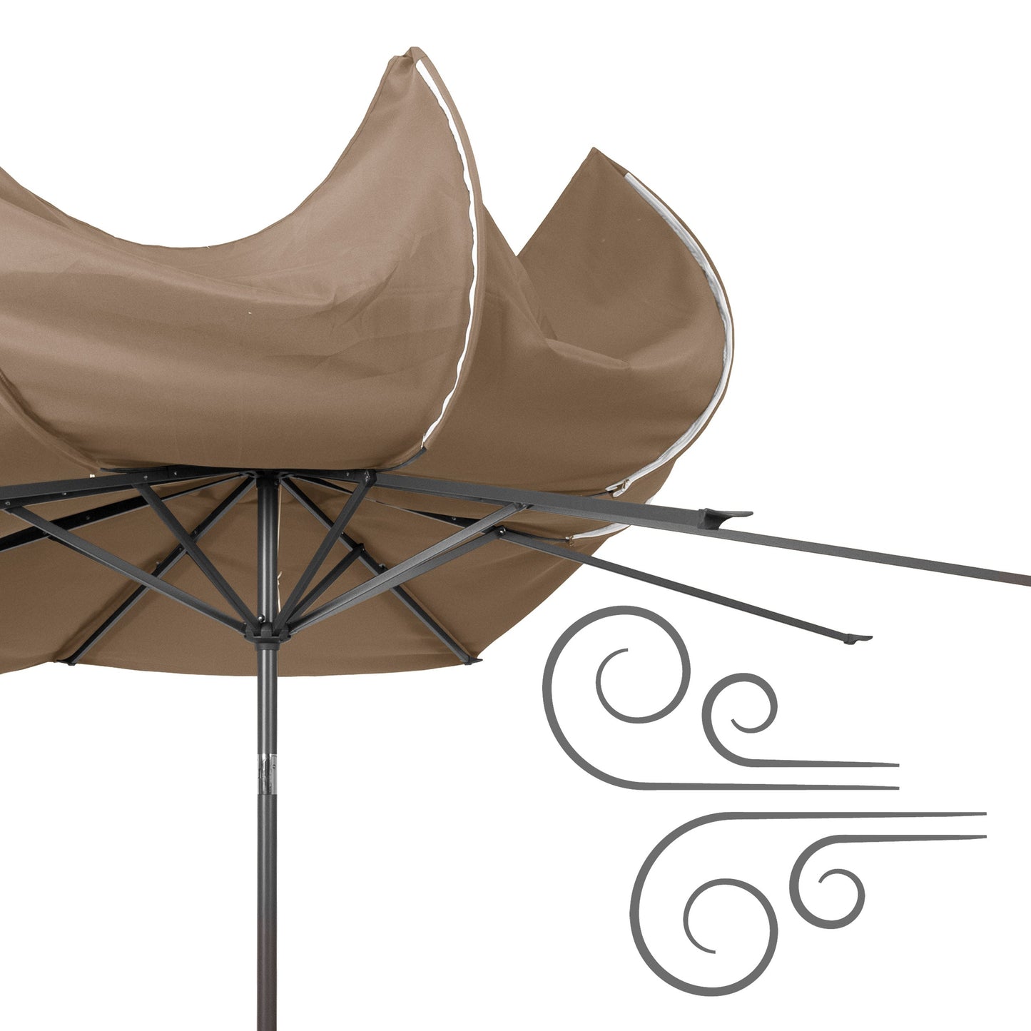 sandy brown large patio umbrella, tilting with base 700 Series product image CorLiving#color_sandy-brown