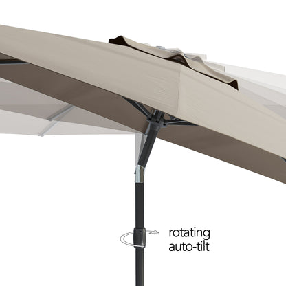 sand grey large patio umbrella, tilting with base 700 Series product image CorLiving#color_sand-grey