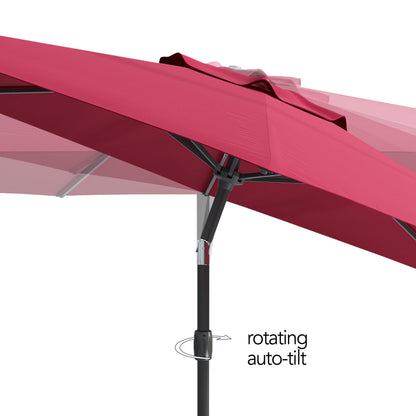 wine red large patio umbrella, tilting with base 700 Series product image CorLiving#color_wine-red