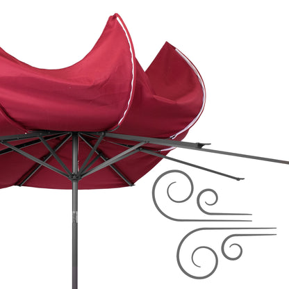 wine red large patio umbrella, tilting with base 700 Series product image CorLiving#color_wine-red