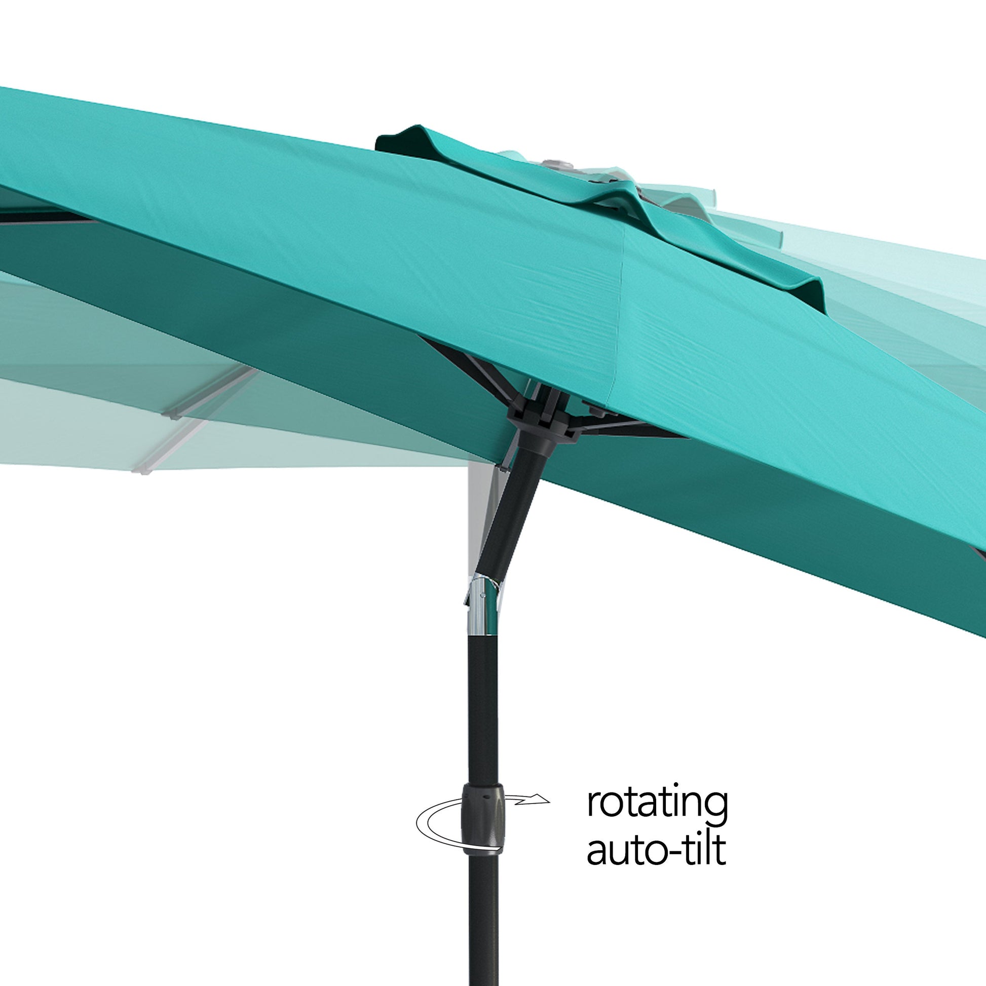 turquoise blue large patio umbrella, tilting with base 700 Series product image CorLiving#color_turquoise-blue