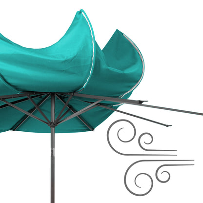 turquoise blue large patio umbrella, tilting with base 700 Series product image CorLiving#color_turquoise-blue