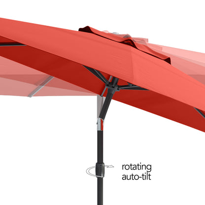 crimson red large patio umbrella, tilting with base 700 Series product image CorLiving#color_crimson-red