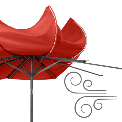 crimson red large patio umbrella, tilting with base 700 Series product image CorLiving#color_crimson-red