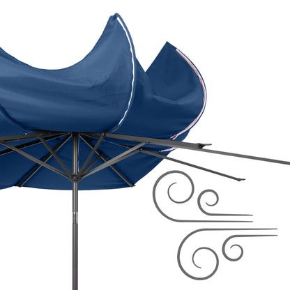 cobalt blue large patio umbrella, tilting with base 700 Series product image CorLiving#color_cobalt-blue