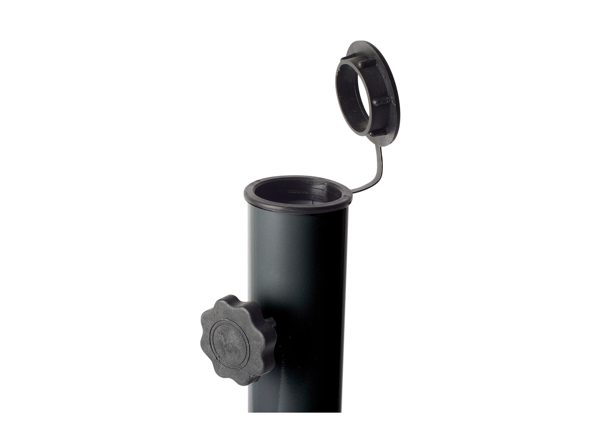 corliving gray black patio umbrella stand Dark Grey Patio Umbrella Stand – Kris & Ally by CorLiving