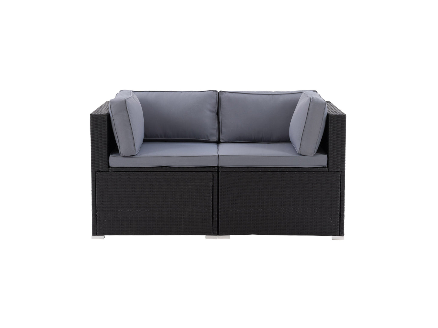 black and ash grey Outdoor Loveseat, 2pc Parksville Collection product image by CorLiving#color_black-and-ash-grey