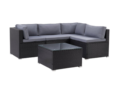 black and ash grey 5-Piece Patio Wicker Sectional Set Parksville Collection product image by CorLiving#color_black-and-ash-grey