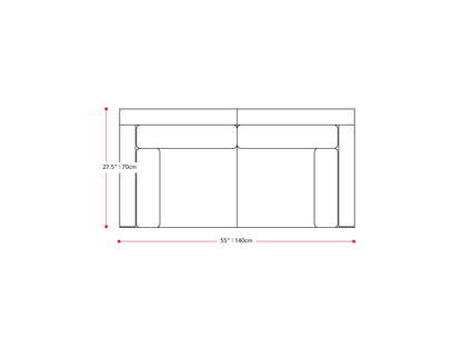 blended grey and oxford blue Outdoor Loveseat, 2pc Parksville Collection measurements diagram by CorLiving#color_blended-grey-and-oxford-blue