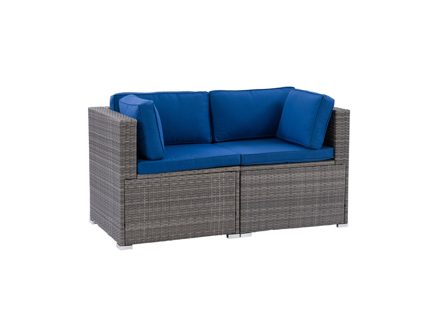 blended grey and oxford blue Outdoor Loveseat, 2pc Parksville Collection product image by CorLiving#color_blended-grey-and-oxford-blue