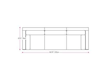 blended grey and oxford blue Outdoor Wicker Sofa, 3pc Parksville Collection measurements diagram by CorLiving#color_blended-grey-and-oxford-blue