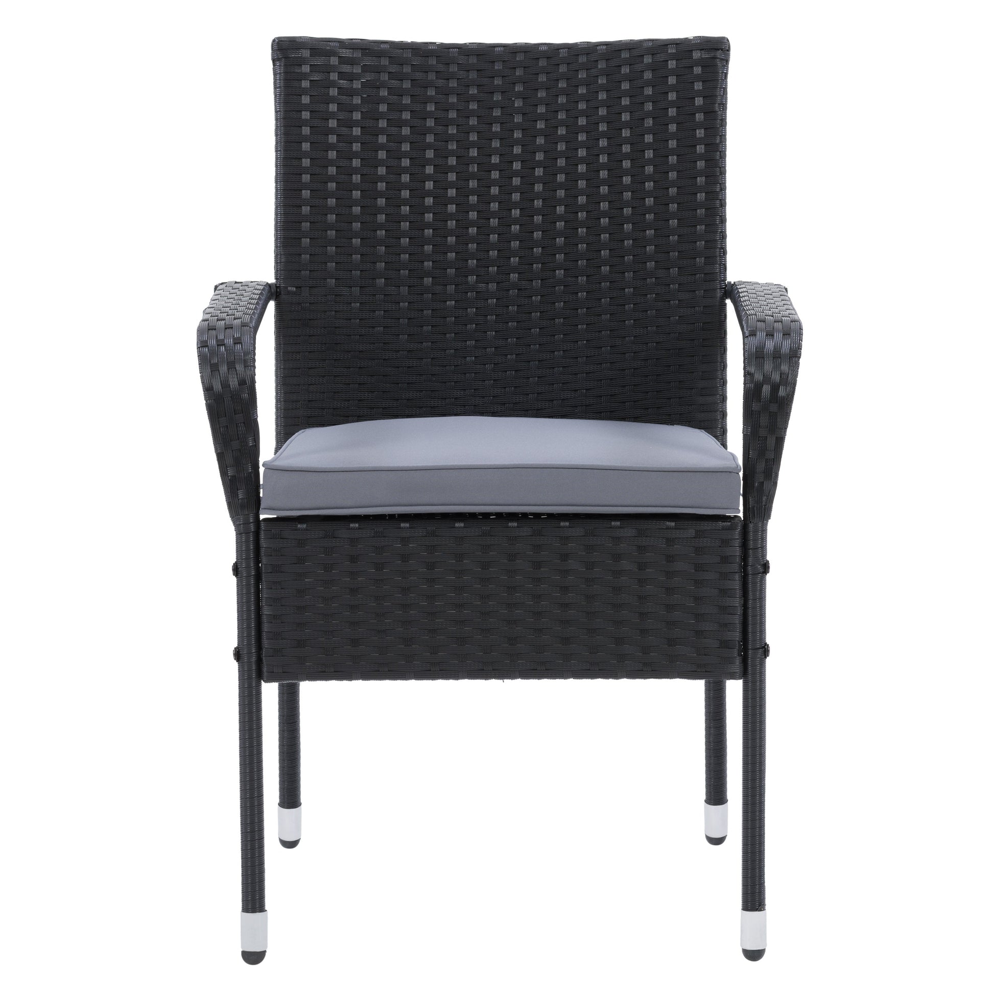 black Stackable Patio Chairs, Set of 2 Parksville Collection product image by CorLiving#color_black