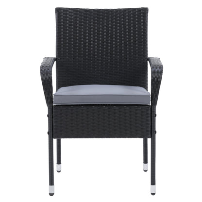 black Stackable Patio Chairs, Set of 2 Parksville Collection product image by CorLiving#color_black