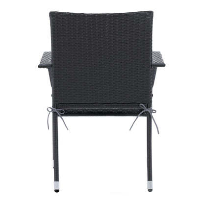 black Stackable Patio Chairs, Set of 2 Parksville Collection product image by CorLiving#color_black