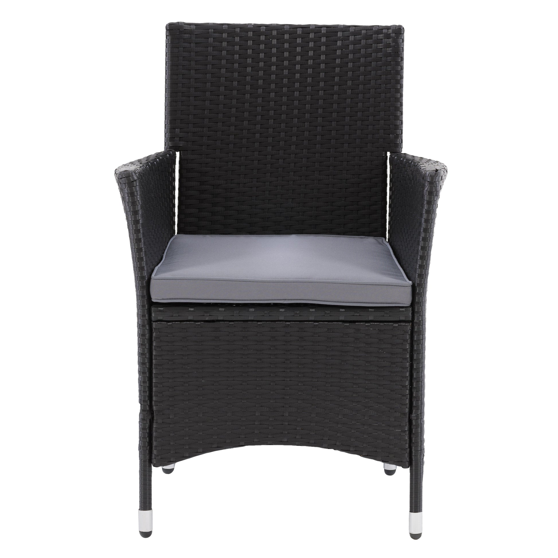 black and grey Wicker Armchair, Set of 2 Parksville Collection product image by CorLiving#color_black-and-grey