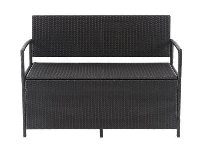 black weave Outdoor Bench with Storage Parksville Collection product image by CorLiving#color_textured-black-weave