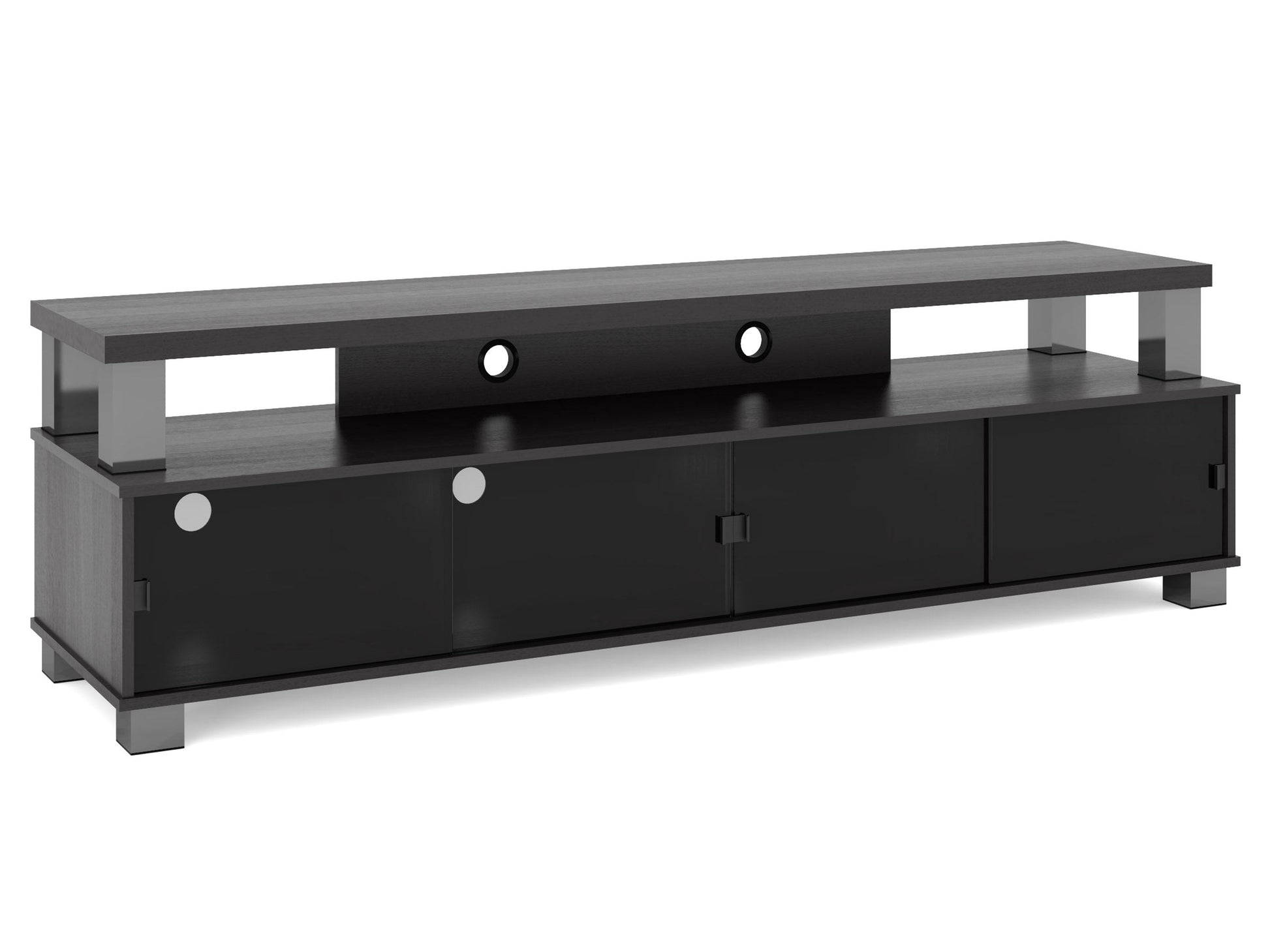 black Extra Wide TV Stand for TVs up to 95" Bromley Collection product image by CorLiving#color_black