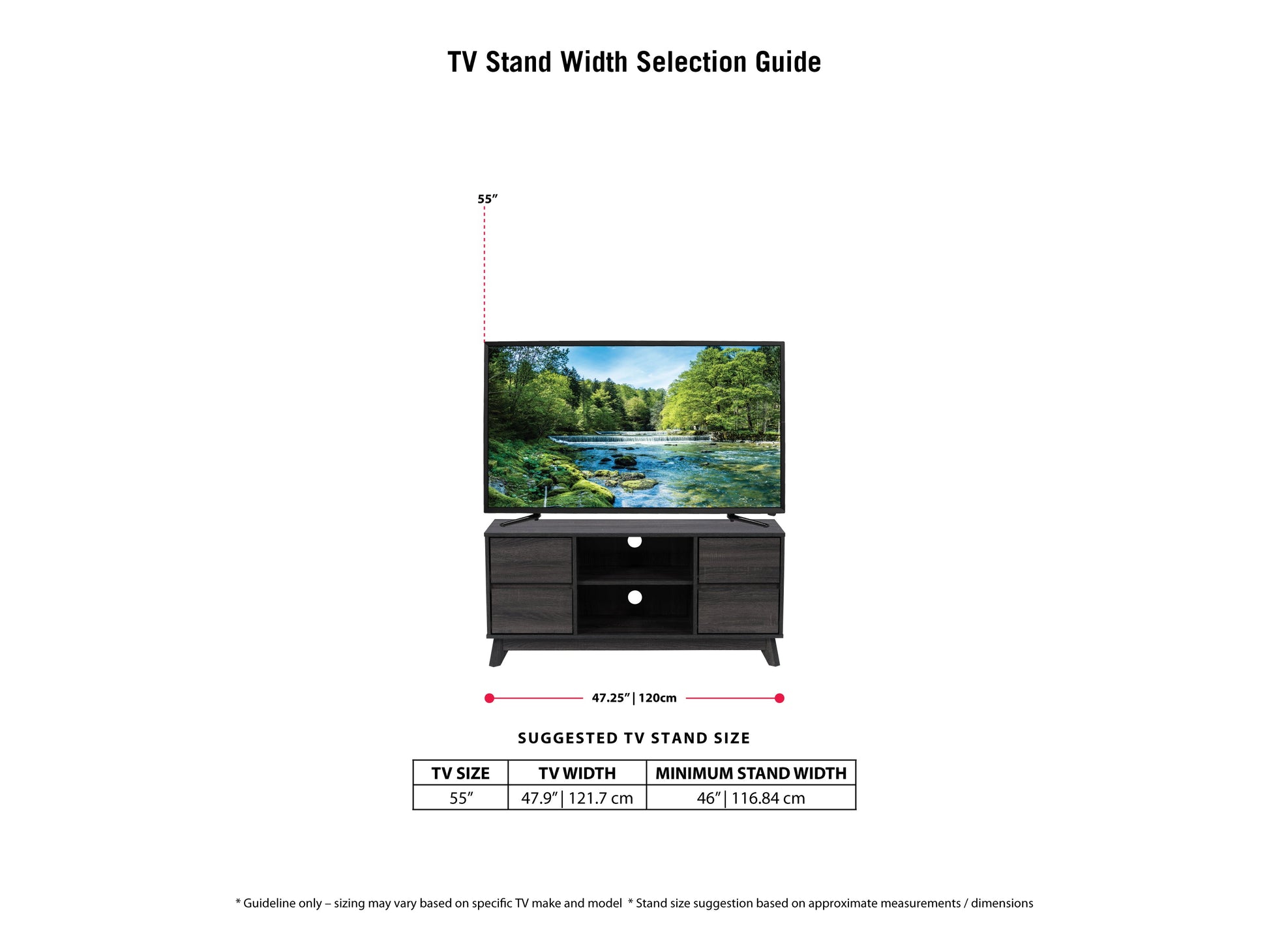 dark grey Modern TV Stand for TVs up to 55" Hollywood Collection infographic by CorLiving#color_dark-grey