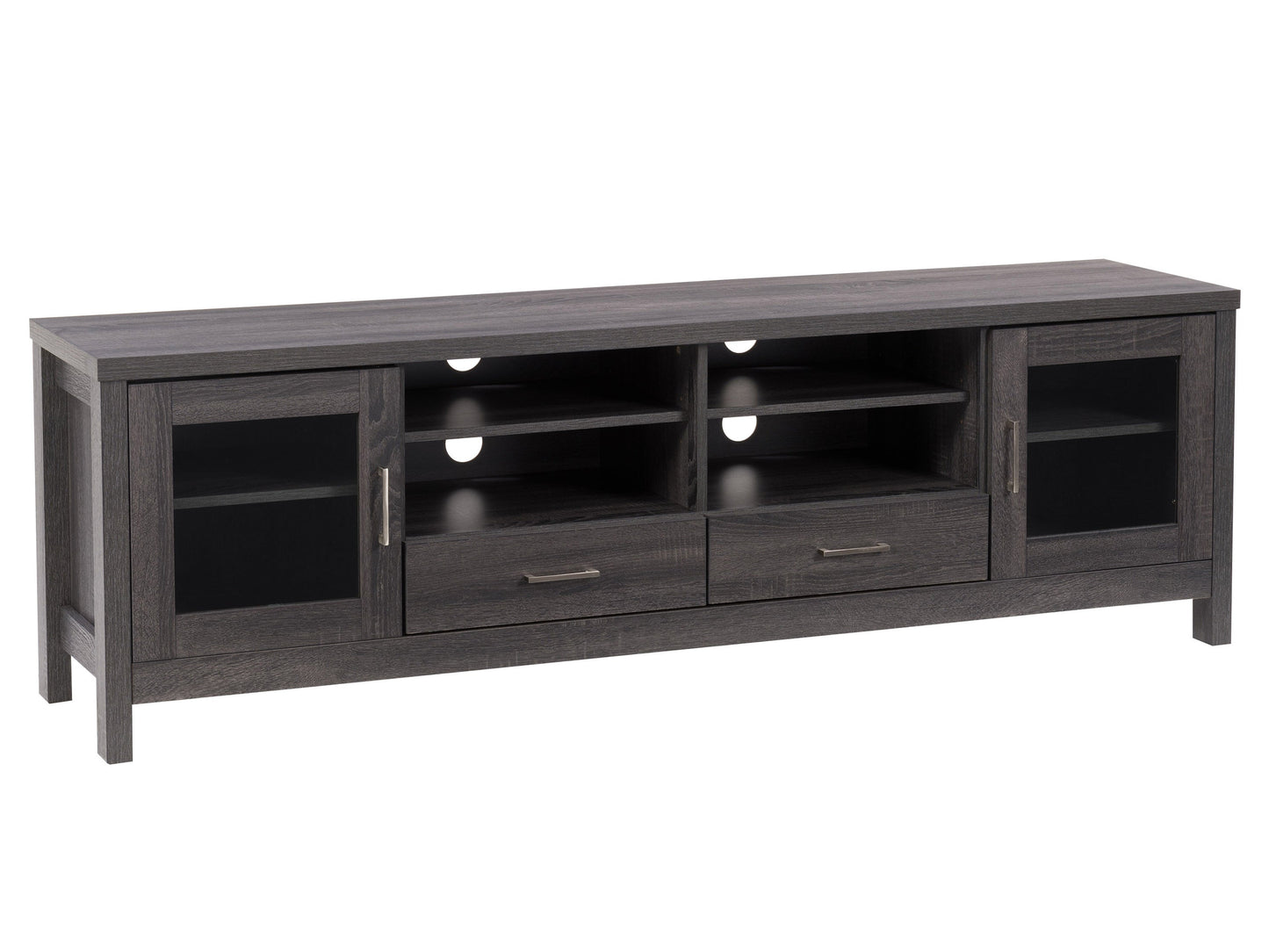 dark grey TV Cabinet with Doors for TVs up to 85" Hollywood Collection product image by CorLiving#color_dark-grey