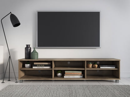 brown Modern TV Stand for TVs up to 85" Hollywood Collection lifestyle scene by CorLiving#color_brown