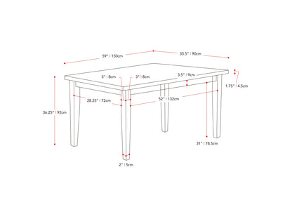 washed grey and black 7 Piece Counter Height Dining Set New York Collection measurements diagram by CorLiving#color_new-york-washed-grey-and-black