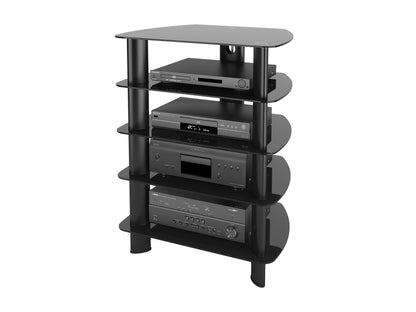 black Media Storage Tower Laguna Collection product image by CorLiving#color_black